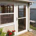 LARSON 80 Split Fullview (Tradewinds) Low-E 36-in x 81-in Brown Aluminum Reversible Hinge Storm