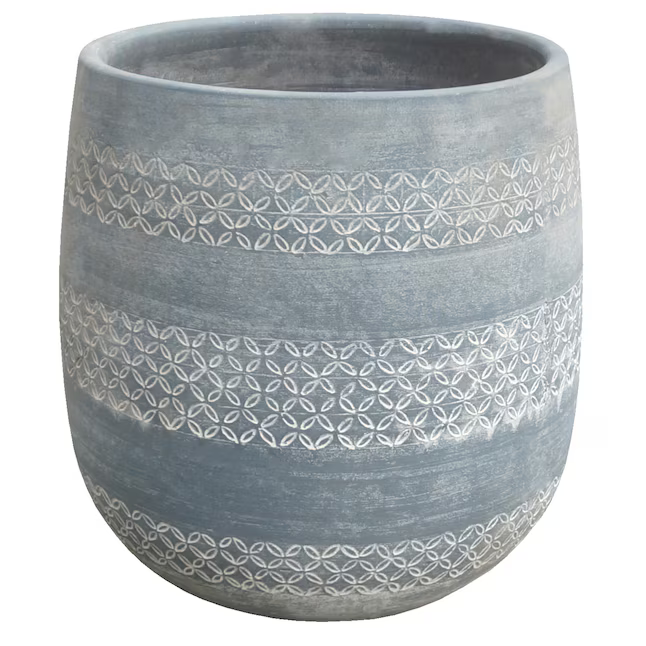 Alpine Reserve Round 11.02-in W x 11.02-in H Blue Ceramic Indoor/Outdoor Planter, LT90047M 4103777 *JR2407, MSRP: $49.98, Final Price: $29.99 +Tax