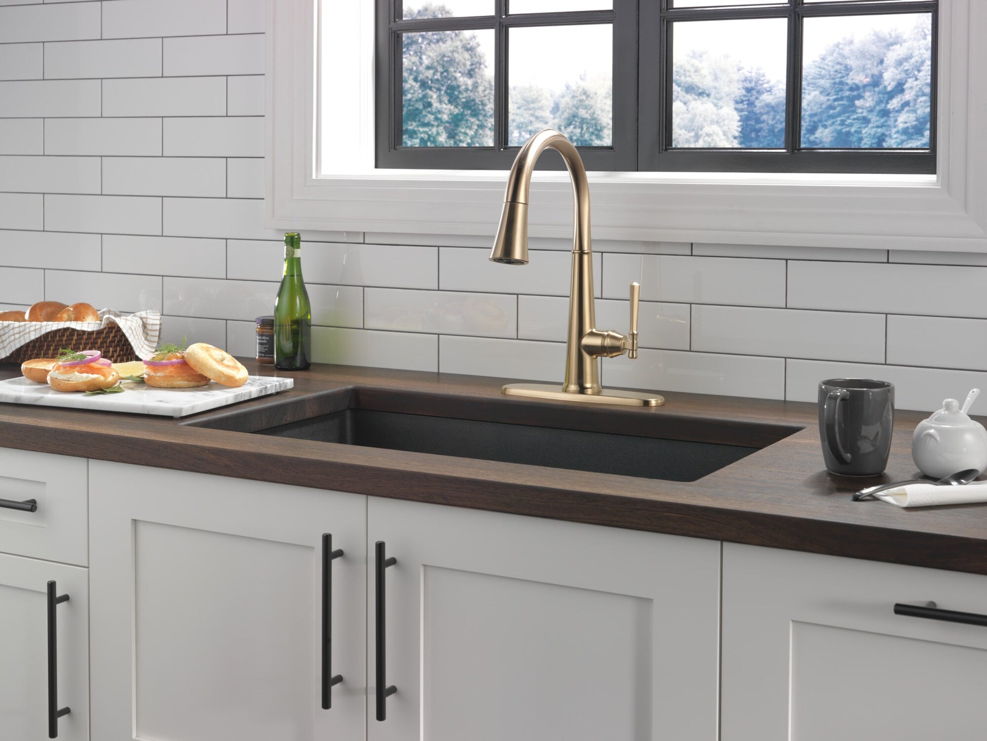 Delta Emmeline Single Handle Pull-Down Kitchen Faucet in Lumicoat Champagne Bronze, 9182-CZ-PR-DST, MRSP: $928, FINAL PRICE: $ + TAX