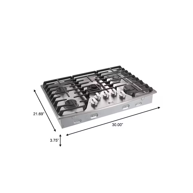 LG Studio 30-in 5 Burners Stainless Steel Gas Cooktop