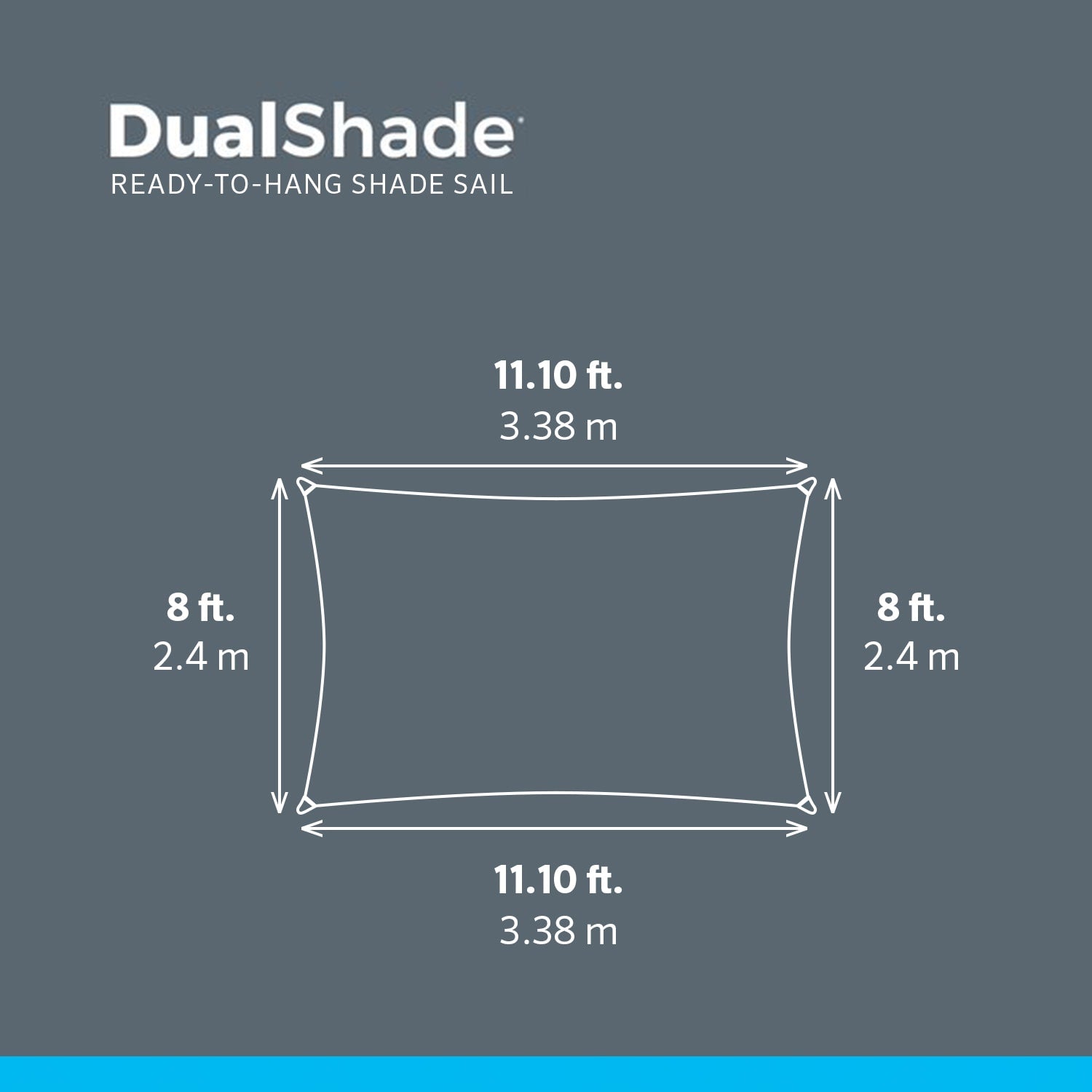 Coolaroo Ready to Hang DualShade 8-ft x 11-ft Santorini Shade sail, RETAIL: $49.98, FINAL PRICE: $27.99