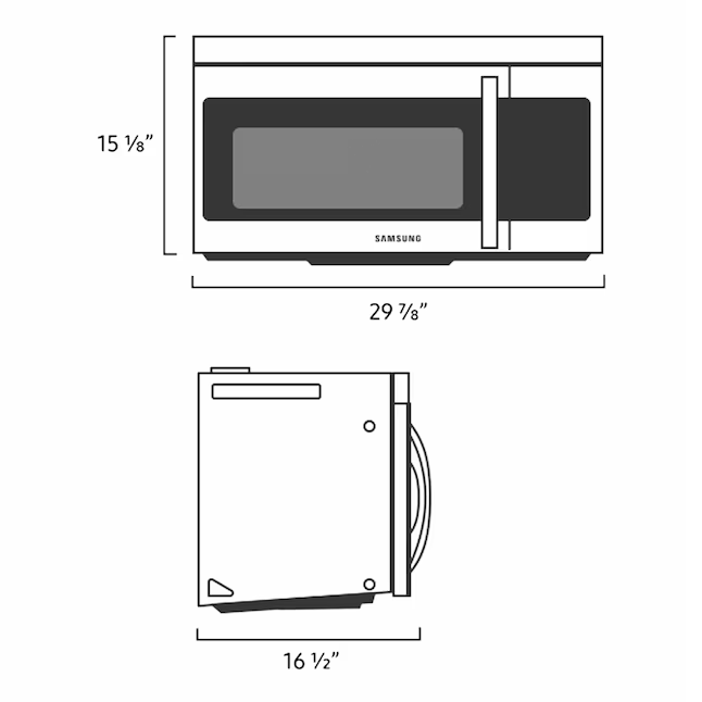 Samsung 1.6-cu ft 300-CFM Over-the-Range Microwave (Stainless Steel), ME16A4021AS *BG, MSRP: $289.00, FINAL PRICE: $159.99 + TAX