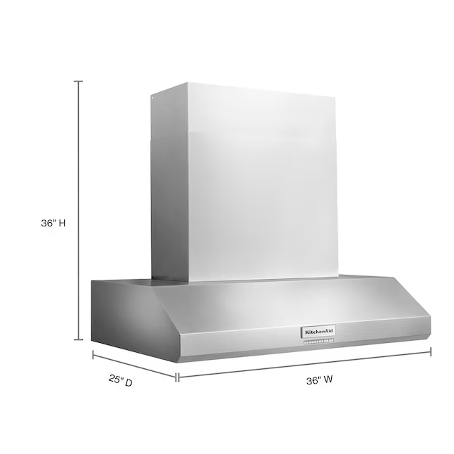 KitchenAid 36-in Ducted 1170-CFM Stainless Steel Wall-Mounted Range Hood, KVWC956KSS *JR2509, Retail: $2,419.00, FINAL PRICE: $1,199.99 + TAX