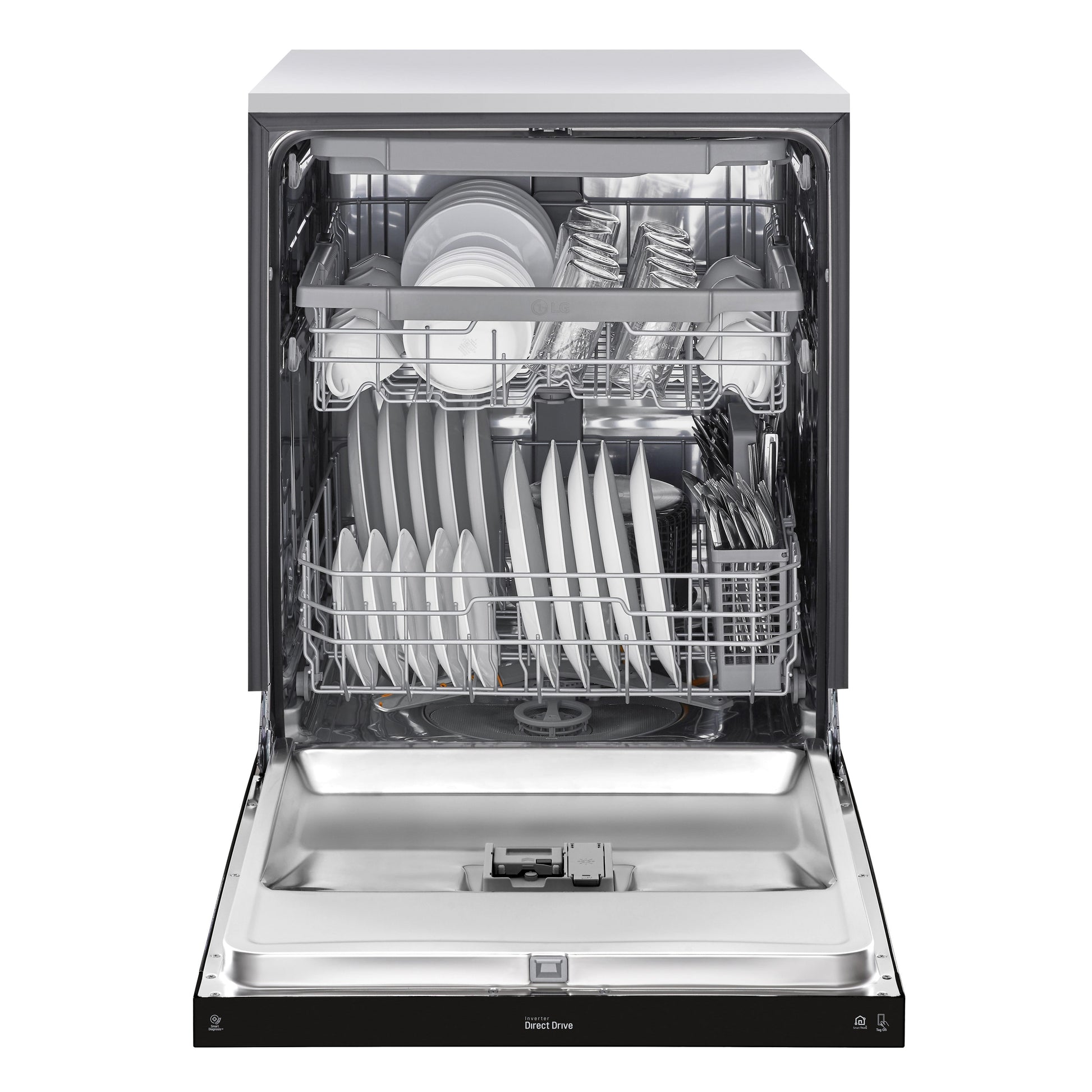 LG 24-in Front Control Built-in Dishwasher (Black) With Third Rack, QuadWash and Dynamic Dry , 48-Decibel