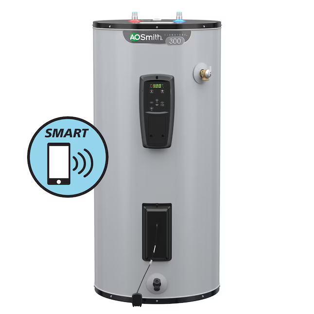 A.O. Smith Signature 300 50-Gallons Short 5500-watt Double Element Grid Capable Smart Electric Water Heater with Leak Detection, EEA9-50R55DV 100 *HD2509, Retail: $849.00, FINAL PRICE: $499.99 + TAX
