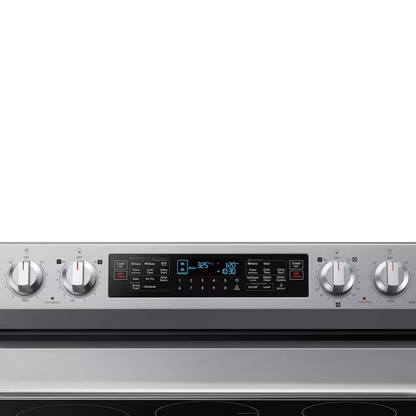 Samsung 30-in Glass Top 5 burners 3.4-cu. ft / 2.7-cu.ft Air Fry Convection Oven Freestanding Double Oven Electric Range (Fingerprint Resistant Stainless Steel), NE63A6751SS/AA *BD