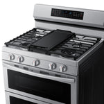 Samsung Flex Duo 30-in 5 burners 3.4-cu ft / 2.5-cu ft Air Fry Convection Oven Freestanding Double Oven Gas Range ( Fingerprint Resistant Stainless Steel )