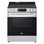 **Check Serial** LG 30-in Glass Top 5 burners 6.3-cu ft Air Fry Convection Oven Slide-In Electric Range (PrintProof Stainless Steel), LSEL6333F *JR2507, Retail: $1,799.00, FINAL PRICE: $749.99 + TAX