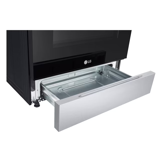 **Check Serial** LG 30-in Glass Top 5 burners 6.3-cu ft Air Fry Convection Oven Slide-In Electric Range (PrintProof Stainless Steel), LSEL6333F *JR2507, Retail: $1,799.00, FINAL PRICE: $749.99 + TAX