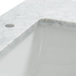 Alpine Reserve Carrara 61-in x 22-in White Natural Marble Undermount Double Sink Widespread Faucet Mount Bathroom Vanity Top