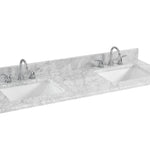 Alpine Reserve Carrara 61-in x 22-in White Natural Marble Undermount Double Sink Widespread Faucet Mount Bathroom Vanity Top