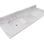 Alpine Reserve Carrara 61-in x 22-in White Natural Marble Undermount Double Sink Widespread Faucet Mount Bathroom Vanity Top
