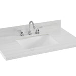 Alpine Reserve Dolomiti Bianco 37-in White Sintered Stone Undermount Single Sink Widespread Faucet Mount Bathroom Vanity Top