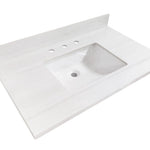 Alpine Reserve Dolomiti Bianco 37-in White Sintered Stone Undermount Single Sink Widespread Faucet Mount Bathroom Vanity Top