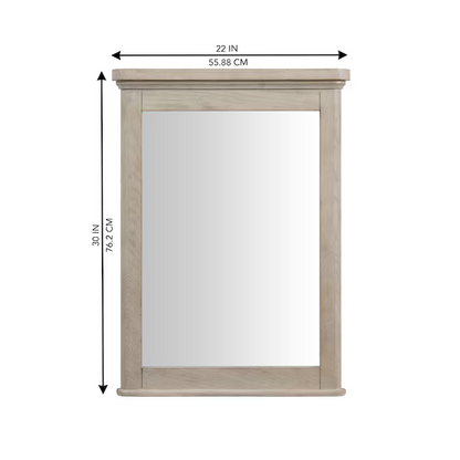 Alpine Reserve 22-in x 30-in Cerused Natural Oak Framed Bathroom Mirror, 1694MR-22-274, FINAL PRICE: $79.99 + Tax