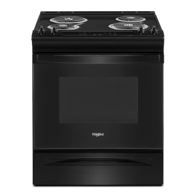 Whirlpool 30-in 4 burners 4.8-cu ft Slide-In Electric Range in Black, WEC310S0LB/3 *JR2508, Retail: $1,399.00, FINAL PRICE: $799.99 + TAX