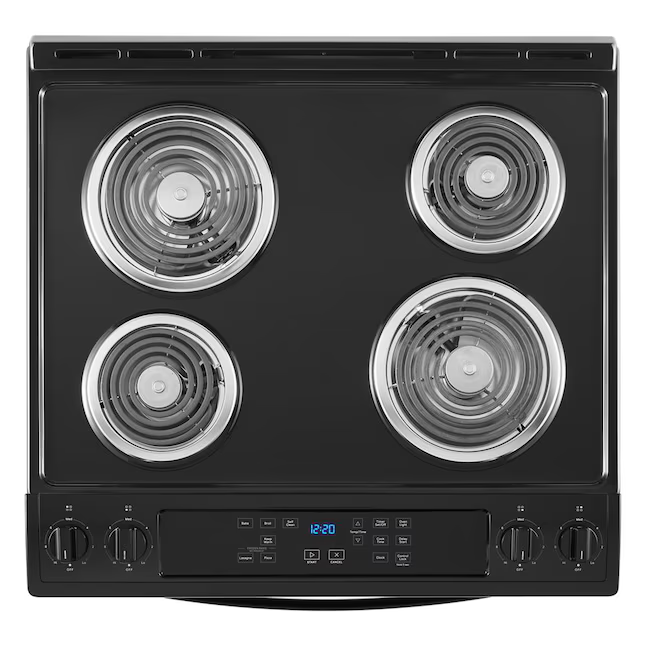Whirlpool 30-in 4 burners 4.8-cu ft Slide-In Electric Range in Black, WEC310S0LB/3 *JR2508, Retail: $1,399.00, FINAL PRICE: $799.99 + TAX