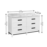 Alpine Reserve Larsen 60-in White Oak Vanity with Natural Carrara Marble Top, 1694VA-60-241-900-UM, FINAL PRICE: $999.99 + Tax