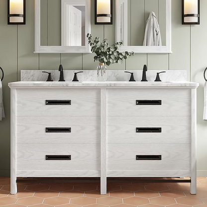 Alpine Reserve Larsen 60-in White Oak Vanity with Natural Carrara Marble Top, 1694VA-60-241-900-UM, FINAL PRICE: $999.99 + Tax