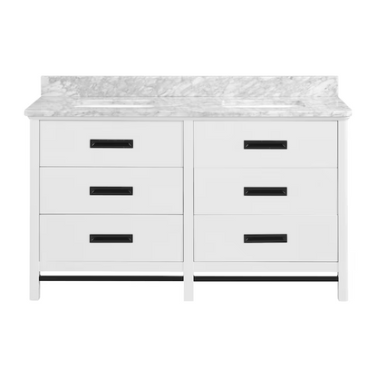Alpine Reserve Larsen 60-in White Oak Vanity with Natural Carrara Marble Top, 1694VA-60-241-900-UM, FINAL PRICE: $999.99 + Tax
