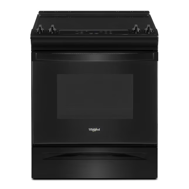 Whirlpool 30-in Glass Top 4 burners 4.8-cu ft Slide-In Electric Range (Black), WEE515SALB/2 *JR2506, Retail: $1,849.00, FINAL PRICE: $799.99 + TAX
