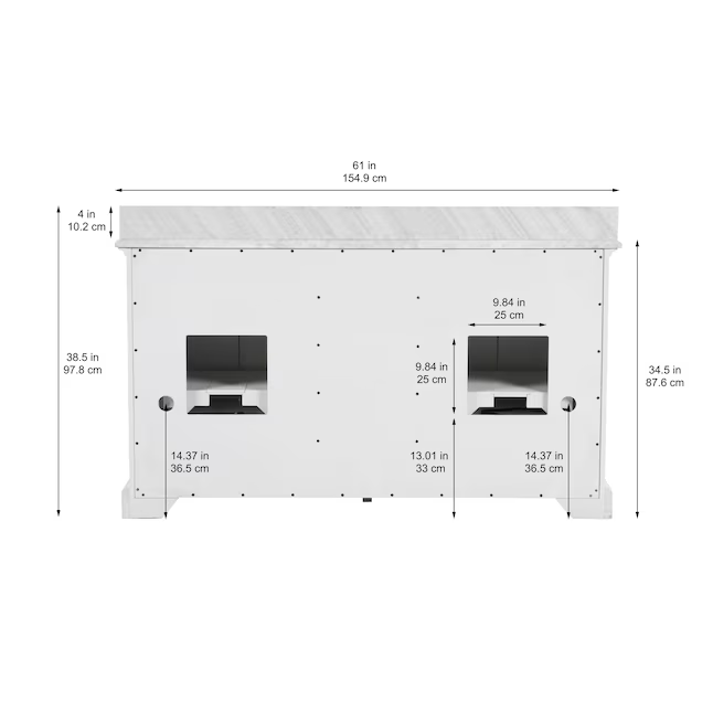 Alpine Reserve St. John 60-in Carrara White Undermount Double Sink Bathroom Vanity with White Natural Marble Top, BV-6510O-60  #2694629 *HD2509, Retail: $1,399.00, FINAL PRICE: $899.99 + TAX