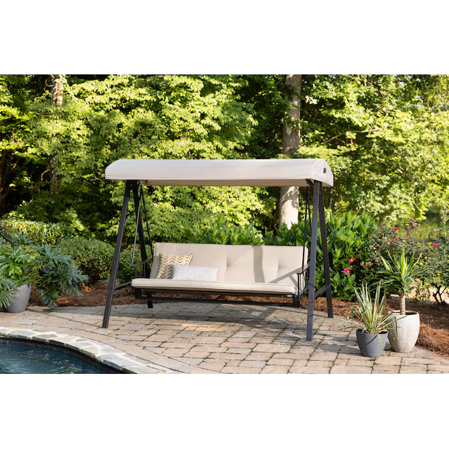 Summit Lane 3-person Brown Steel Outdoor Swing, GCS00395A *HD2509, Retail: $378.00, FINAL PRICE: $239.99 + TAX