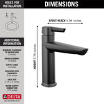Delta Galeon Single Handle Bathroom Faucet in Matte Black, 571-BLMPU-DST, MRSP: $599, FINAL PRICE: $ + TAX