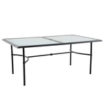 Style Selection Seacrest Rectangle Outdoor Dining Table 42.32-in W x 70.86-in L with Umbrella Hole, FTS71030A   4097321 *JR24 [FB137], MSRP: $239.00, - Final Price: $139.99 + Tax