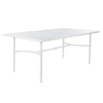 Style Selection Seacrest Rectangle Outdoor Dining Table 42.32-in W x 70.86-in L with Umbrella Hole, FTS71030A-W   4097324 *JR24 [FB137], MSRP: $239.00, - Final Price: $139.99 + Tax