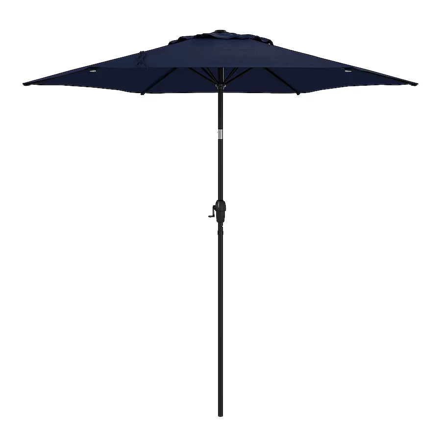 Style Selections 7.5-ft Steel Navy Push-button Tilt Market Patio Umbrella, UCS181A-NY  #4097302 *JR2509, Retail: $59.00, FINAL PRICE: $37.99 + TAX