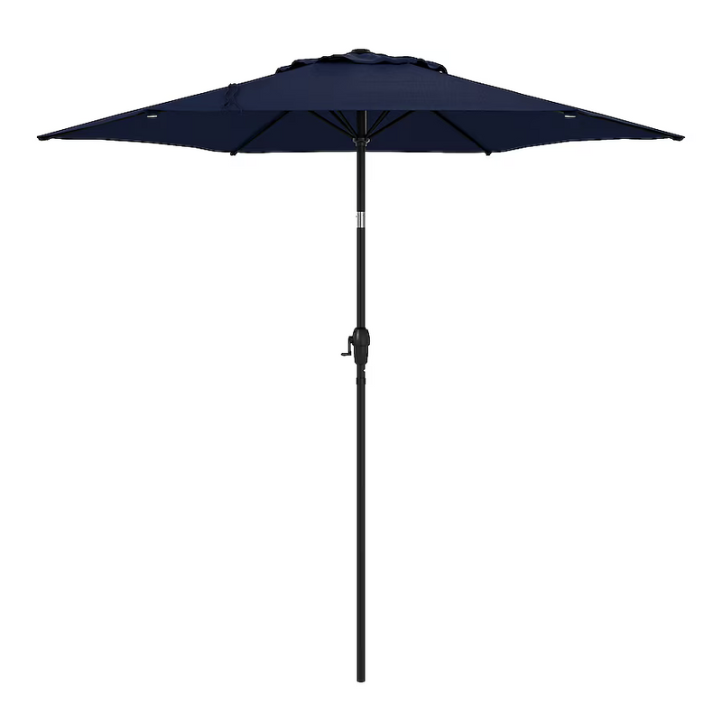 Style Selections 7.5-ft Steel Navy Push-button Tilt Market Patio Umbrella, UCS181A-NY  #4097302 *JR2509, Retail: $59.00, FINAL PRICE: $37.99 + TAX