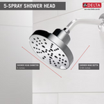Delta Lumicoat Stainless 6-in Round Fixed Rain 1.75-GPM (6.6-LPM), 52668-SS-PR *HD2410, Retail: $240.20, FINAL PRICE: $119.99 + TAX
