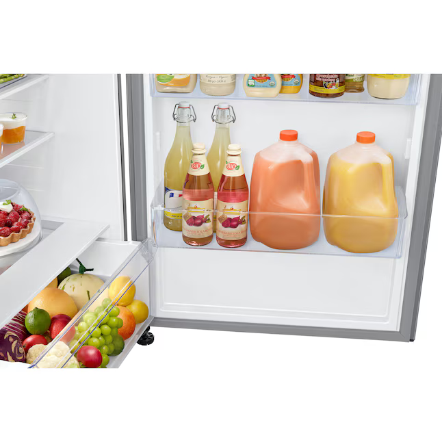 Samsung Garage Ready 15.6-cu ft Counter-Depth Top-Freezer Refrigerator (Fingerprint Resistant Stainless Steel), RT16A6195SR *BG, MSRP: $849.00, FINAL PRICE: $499.99 + TAX
