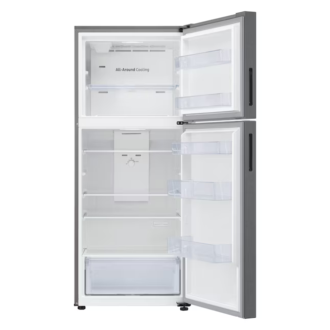 Samsung Garage Ready 15.6-cu ft Counter-Depth Top-Freezer Refrigerator (Fingerprint Resistant Stainless Steel), RT16A6195SR *BG, MSRP: $849.00, FINAL PRICE: $499.99 + TAX