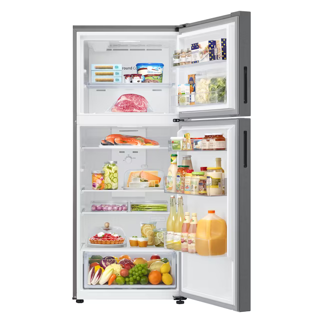 Samsung Garage Ready 15.6-cu ft Counter-Depth Top-Freezer Refrigerator (Fingerprint Resistant Stainless Steel), RT16A6195SR *BG, MSRP: $849.00, FINAL PRICE: $499.99 + TAX