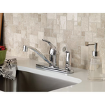 Moen Adler Chrome Single Handle Deck-Mount Handle Commercial/Residential Low-Arc Kitchen Faucet, ( Deck Plate Included ) ( Side Sprayer Included ), CA87554C, 297429  *JR2503