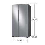 Samsung Bespoke AI 23-cu ft Counter-Depth 36-in Wide Side-by-Side Refrigerator Smart Compatible with Ice Maker with Ice Dispenser ( Fingerprint Resistant Stainless Steel )