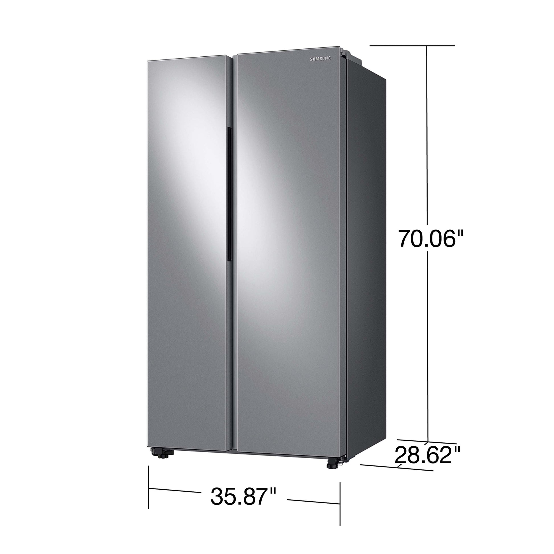 Samsung Bespoke AI 23-cu ft Counter-Depth 36-in Wide Side-by-Side Refrigerator Smart Compatible with Ice Maker with Ice Dispenser ( Fingerprint Resistant Stainless Steel )