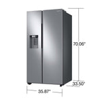 Samsung 27.4-cu ft Standard-Depth 36-in Wide Side-by-Side Refrigerator with Ice Maker ,Water and Ice Dispenser (Fingerprint Resistant Stainless Steel)