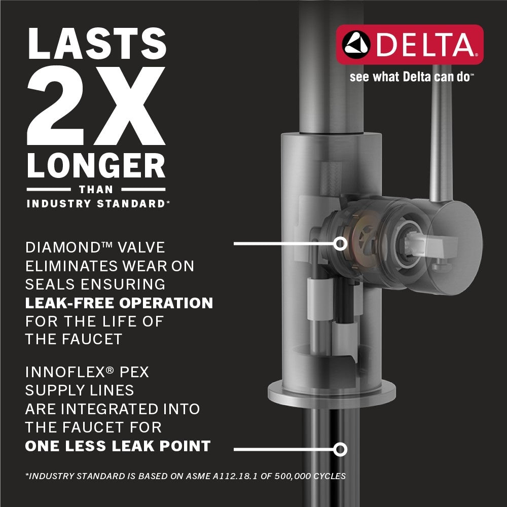 Delta Emmeline Single Handle Pull-Down Kitchen Faucet in Lumicoat Champagne Bronze, 9182-CZ-PR-DST, MRSP: $928, FINAL PRICE: $ + TAX