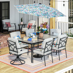 Style Selection Seacrest Rectangle Outdoor Dining Table 42.32-in W x 70.86-in L with Umbrella Hole, FTS71030A   4097321 *JR24 [FB137], MSRP: $239.00, - Final Price: $139.99 + Tax