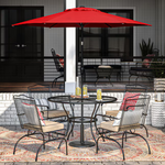 Style Selections 7.5-Feet Steel Red Push-Button Tilt Market Patio Umbrella, UCS181A-RD  #4097301 *JR2509, Retail: $59.00, FINAL PRICE: $37.99 + TAX
