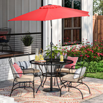 Style Selections 7.5-Feet Steel Red Push-Button Tilt Market Patio Umbrella, UCS181A-RD  #4097301 *JR2509, Retail: $59.00, FINAL PRICE: $37.99 + TAX