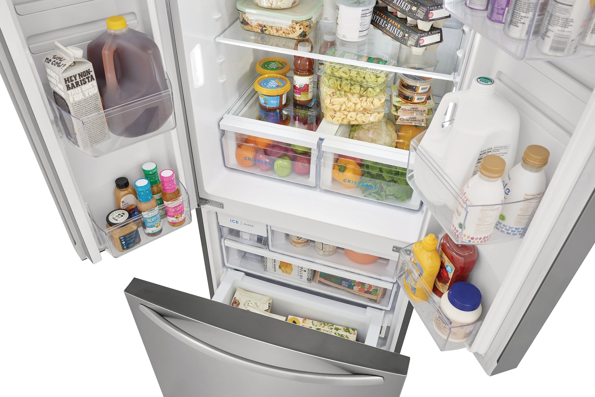 Frigidaire Counter-Depth 17.6-cu ft 3 -Door 31-in Wide with Ice Maker ( Fingerprint-Resistant Stainless Look ) ENERGY STAR Certified
