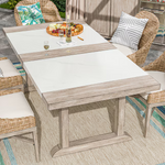 allen + roth Riverpointe Rectangle Outdoor Dining Table 39.96-in W x 77.95-in L with Umbrella Hole, CLEARANCED, 4097336, HD2210