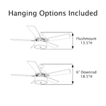 River of Goods 52-in Black Indoor Downrod or Flush Mount Ceiling Fan with Light (4-Blade)