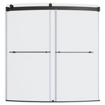 American Standard Elevate Brushed Nickel 58-in to 58-1/2-in W x 59.96-Inches H Framed Sliding Soft Close Bathtub door, AM00837400.295, 3492068, JR2202