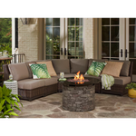 Alpine Reserve Stacked Stone Fire Table 36.20-in W 50000 Maximum BTUs Composite Round Liquid Propane Fire Pit, (FB039) 52052 #2592445  *JR2512, Retail: $499.00, FINAL PRICE: $249.99 + TAX