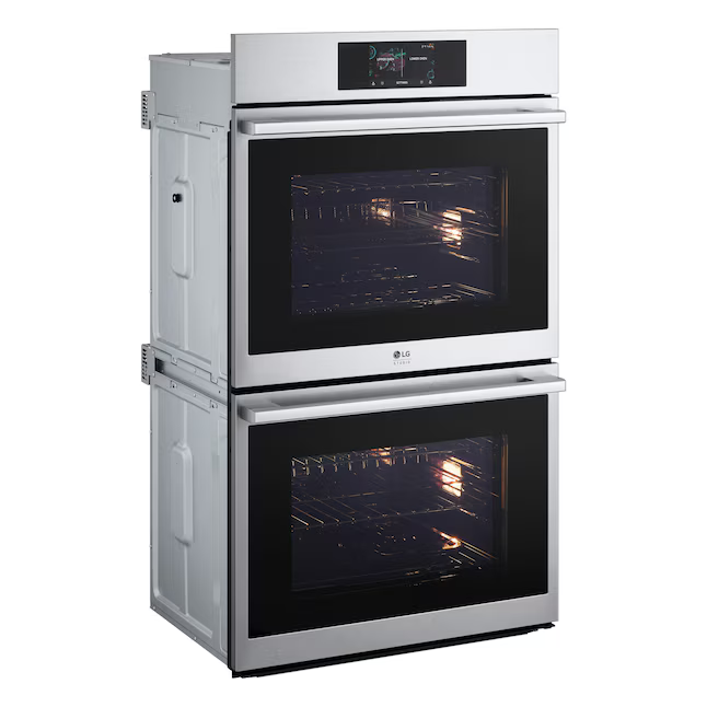 LG STUDIO InstaView 30-in Smart Compatible Double Electric Wall Oven with Air Fry Self-cleaning (PrintProof Stainless Steel), WDES9428F *HD2510, Retail: $4,599.00, FINAL PRICE: $2,199.99 + TAX